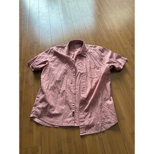 Faherty Men’s Short Sleeve Pink Button Up Shirt Large